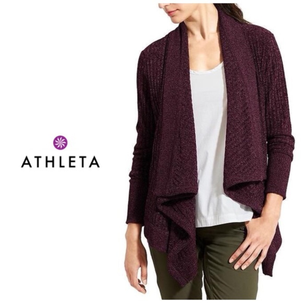 Athleta | Wrap Sweater Cardigan Plum